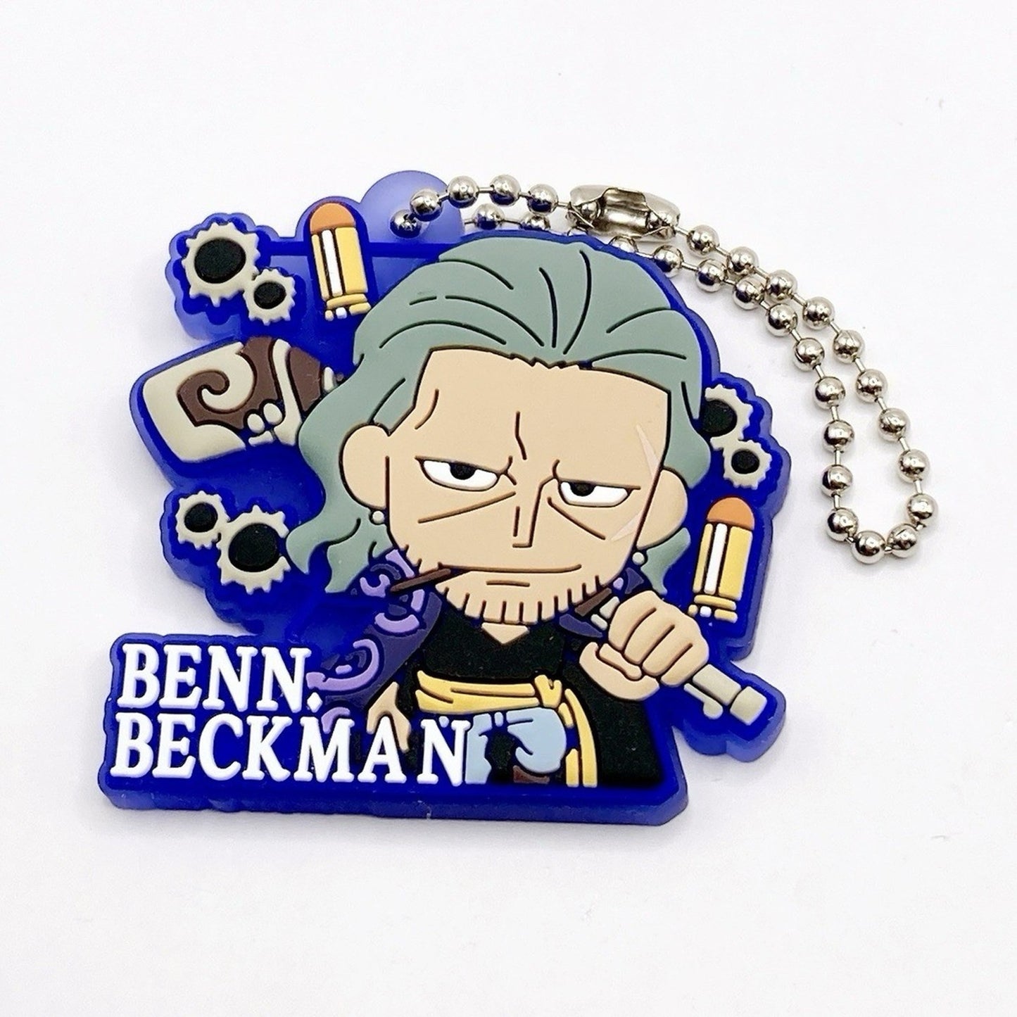 One Piece Benn Beckman Rubber Charm Keychain Open Box