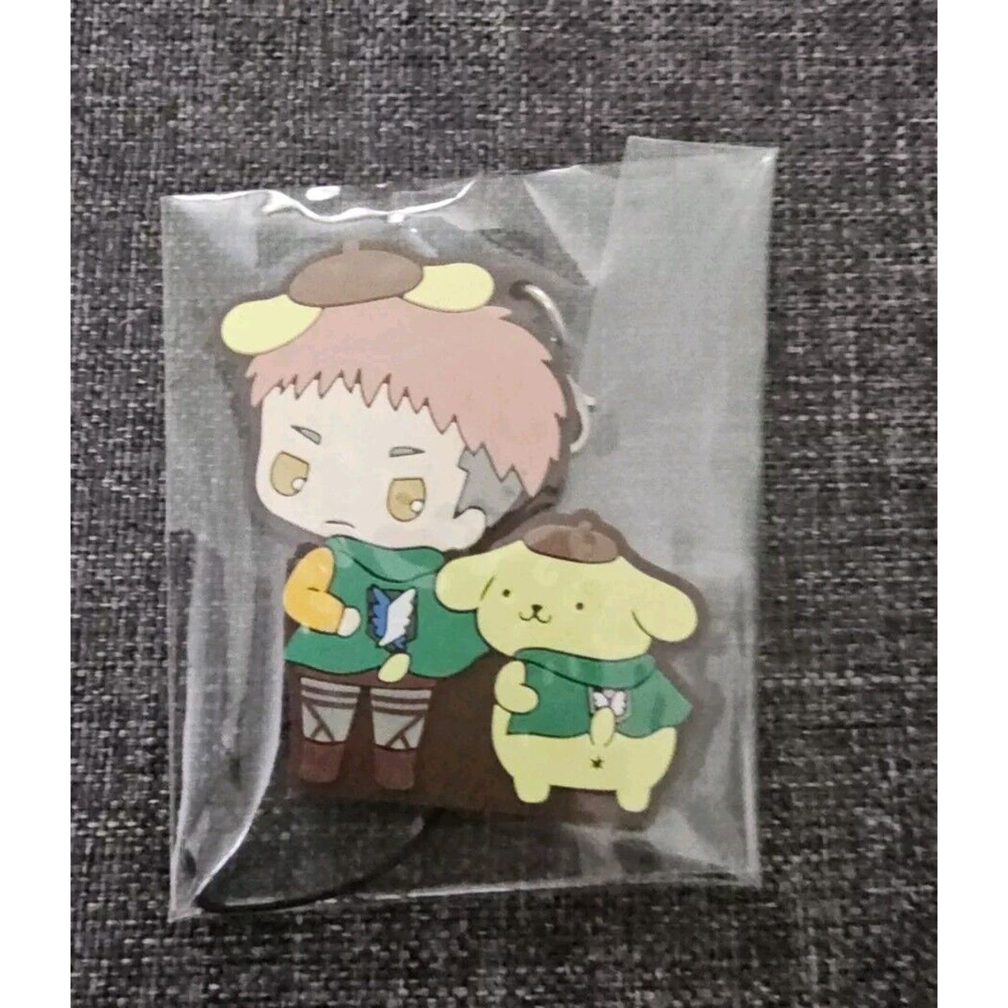 Attack On Titan Sanrio Collab Connie Pompompurin Rubber Charm