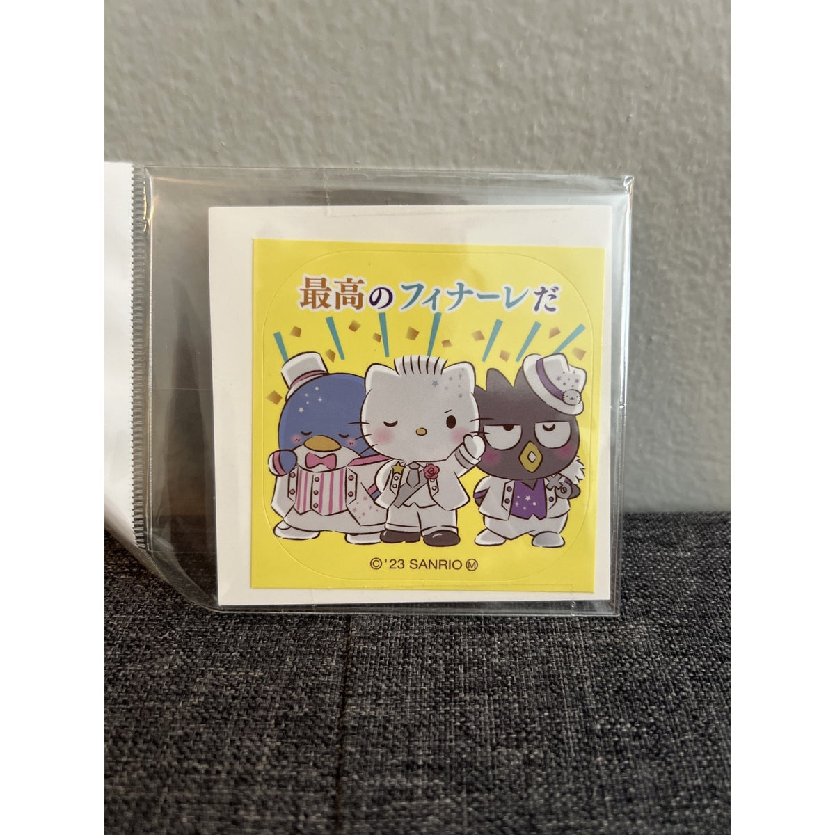 Sanrio I Want To Be A Fan! Die Cut Sticker Tuxedo Sam Bad Badtz Maru