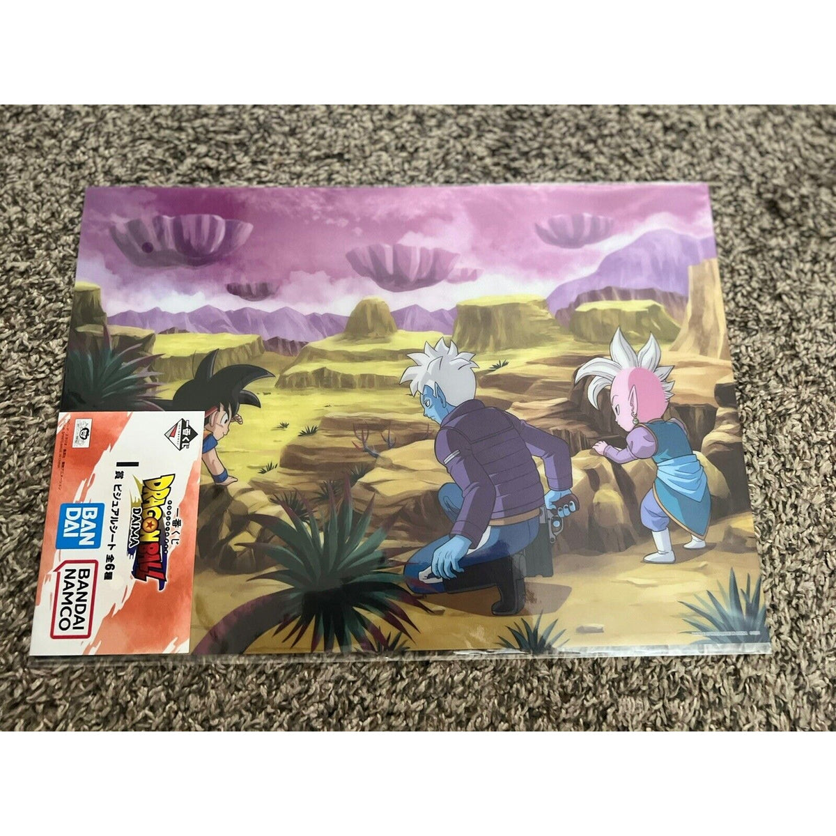 Dragon Ball Z Diama Kid Goku & Kid Shin Ichiban Kuji Clear Poster Bandai 16X11f