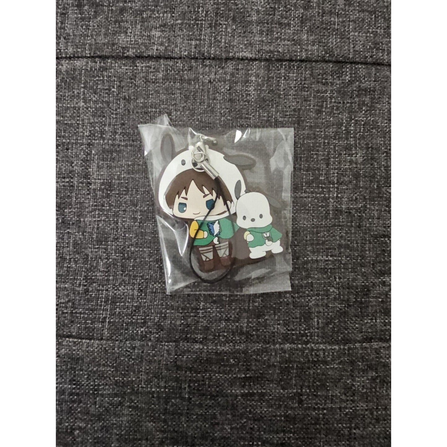 Attack On Titan Sanrio Collab Eren Yeager Pochacco Rubber Charm Keychain Animej