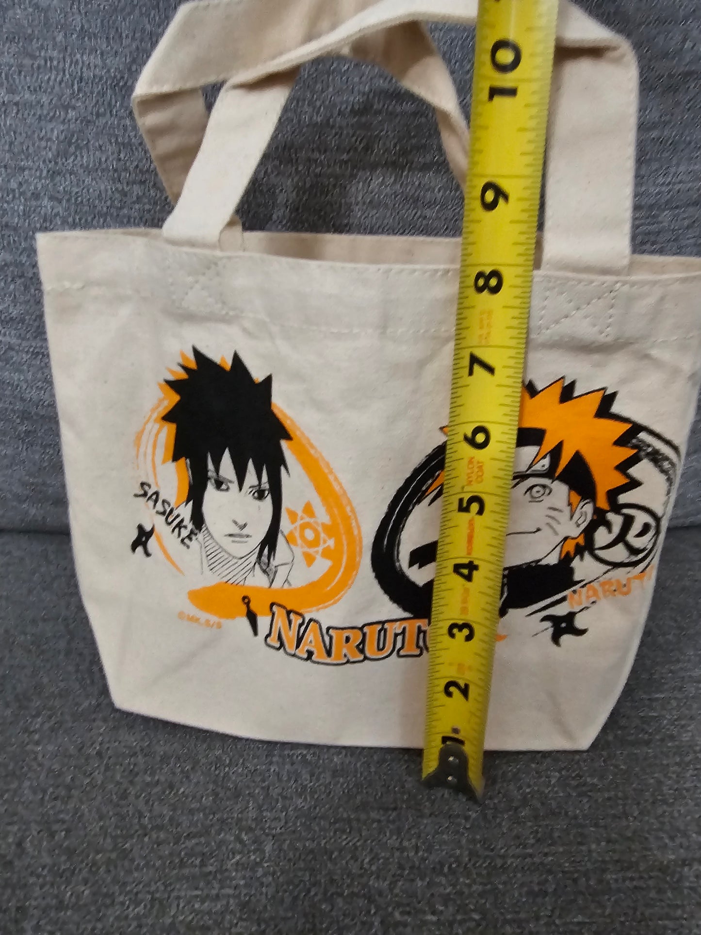 Naruto Sasuke Anime Mini Tote Bag 10X8 Inches Bandai