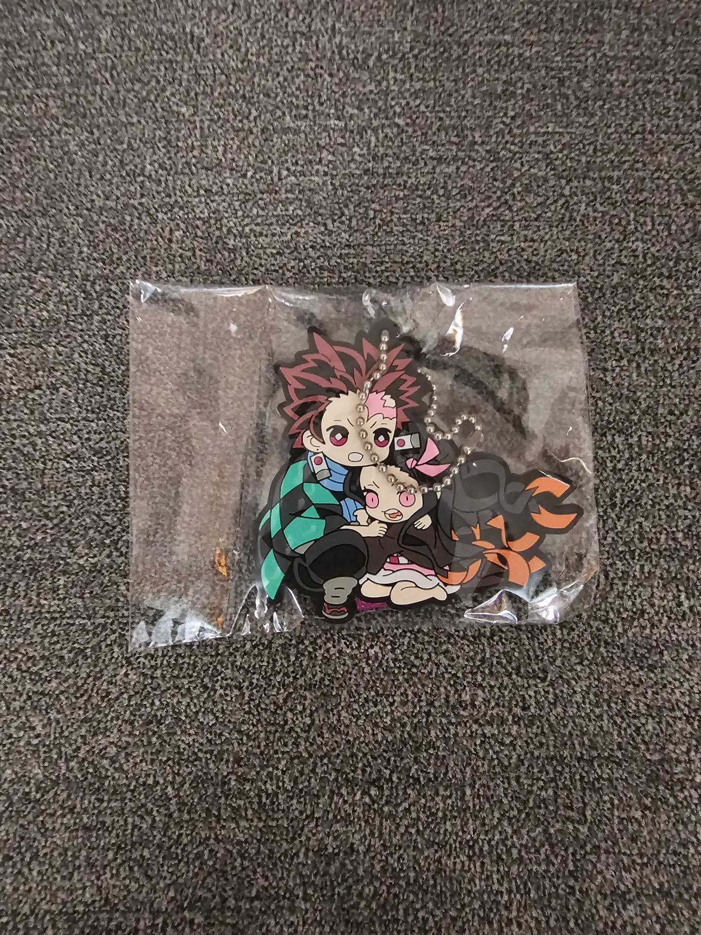 Demon Slayer Tanjiro Nezuko Bandai Rubber Charm Keychain