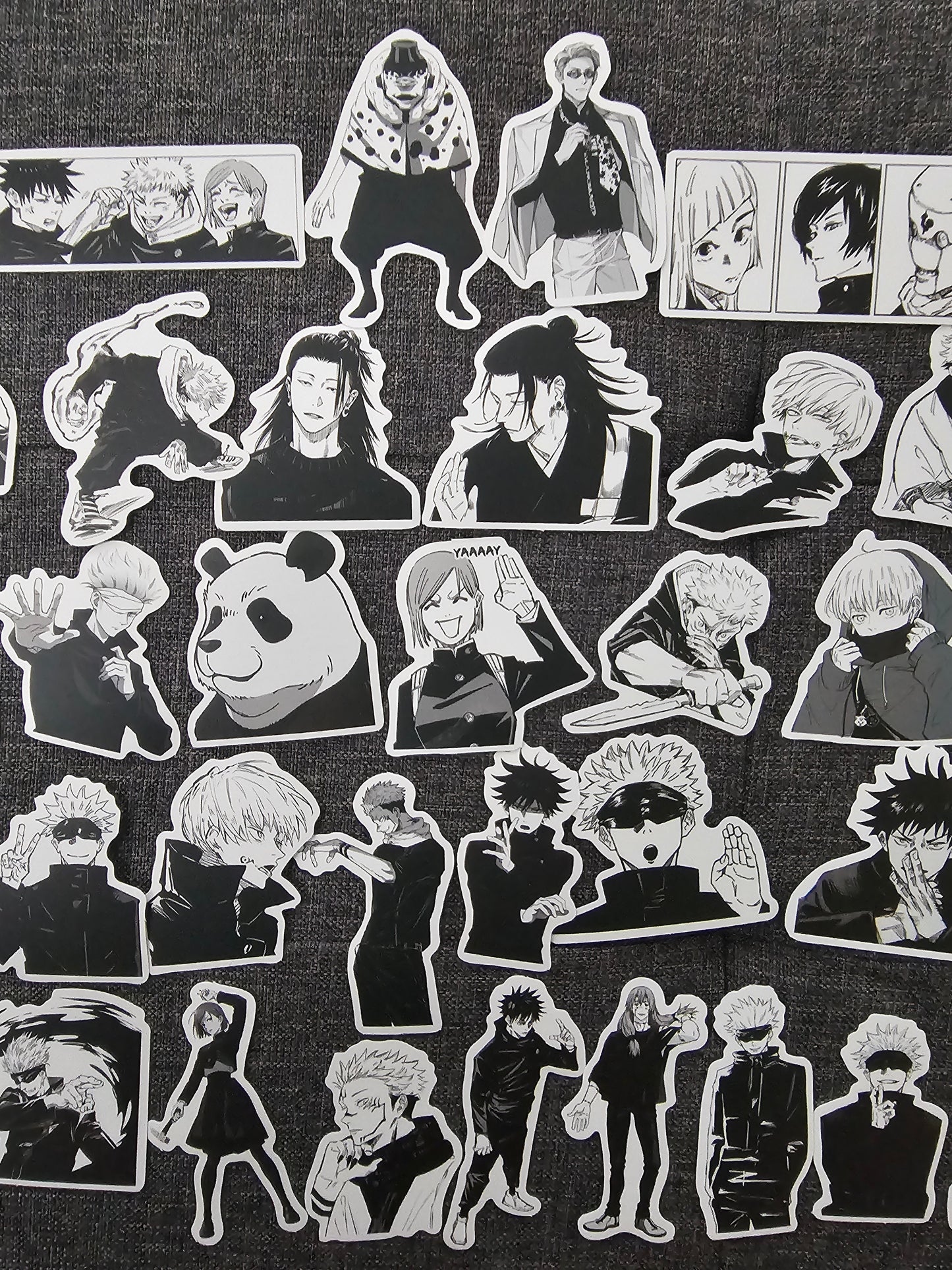 Jujutsu Kaisen Black And White 50 Piece Sticker Set