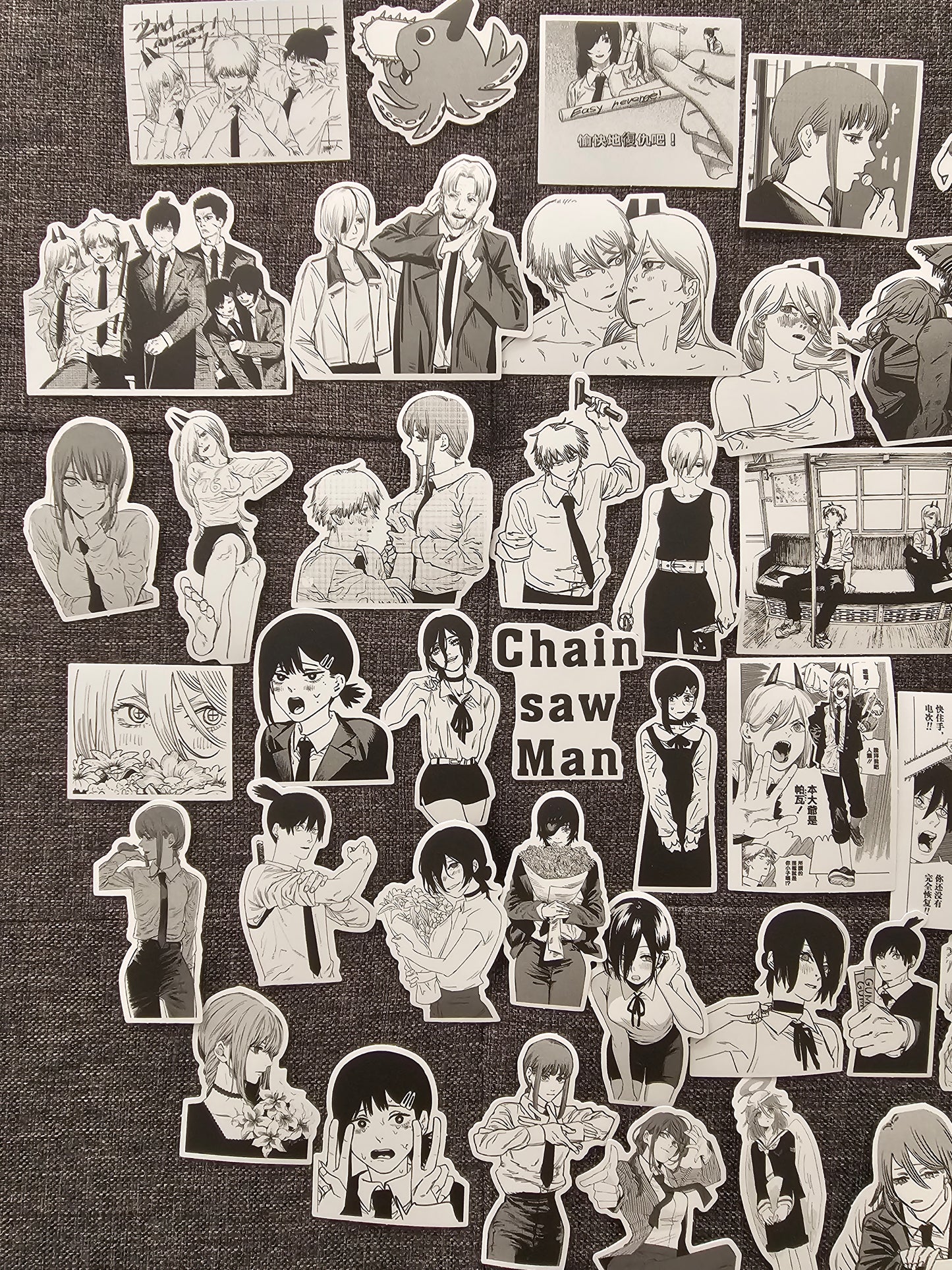 Chainsaw Man Anime Black/White 65 Piece Sticker Set