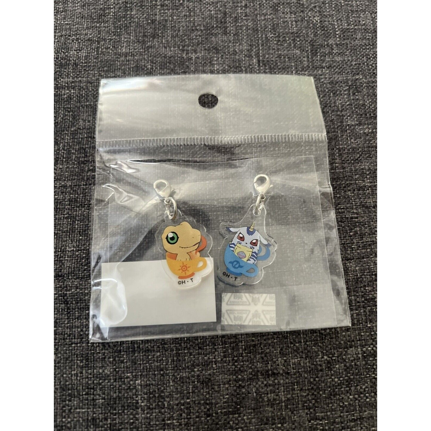 Digimon Animate Cafe Agumon Gabumon Acrylic Keychain Charm Brand New US Seller