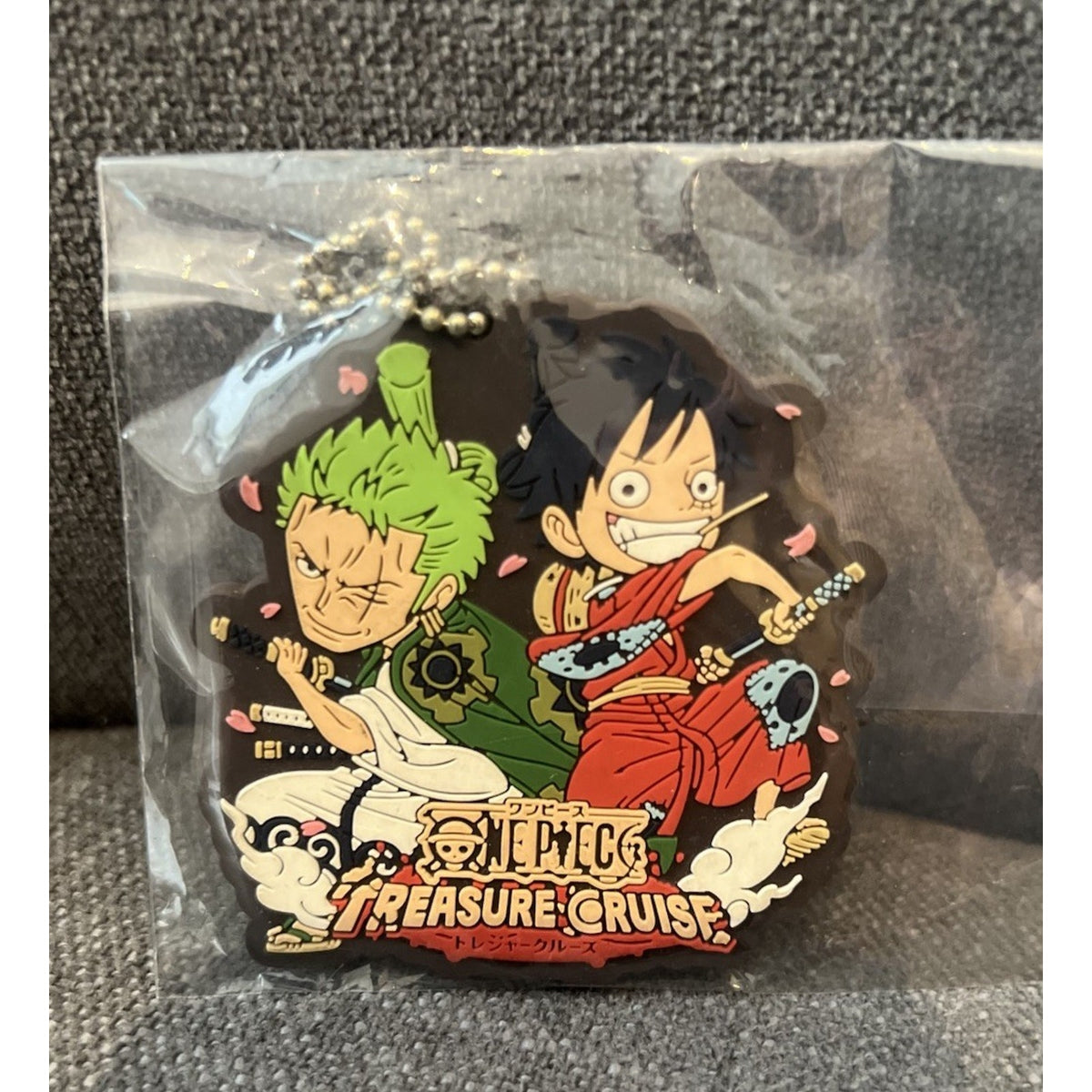One Piece Treasure Cruise Rubber Keychain Monkey D Luffy Zoro No Box