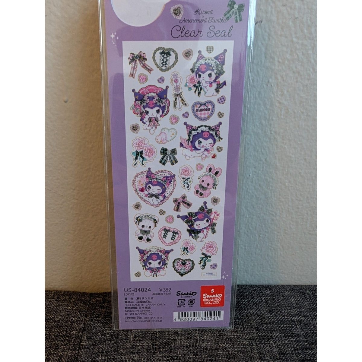 Sanrio Kuromi X Fumika Clear Seal Stickers