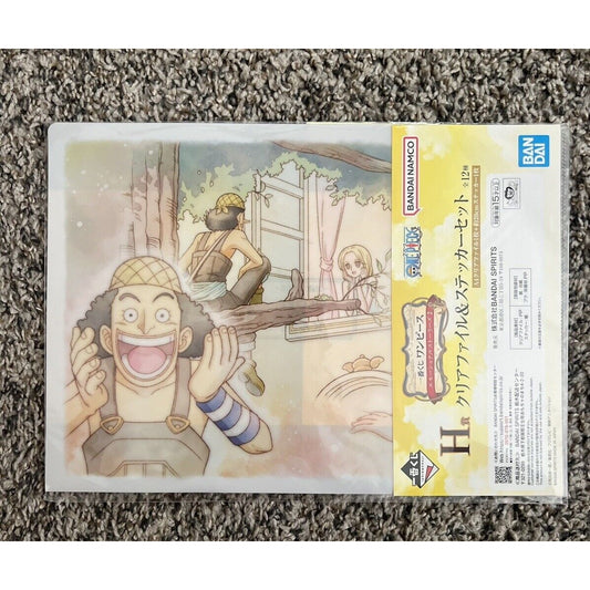 One Piece Usopp/Kaya Ichiban Kuji H Prize Clear File/Sticker Set Brand New