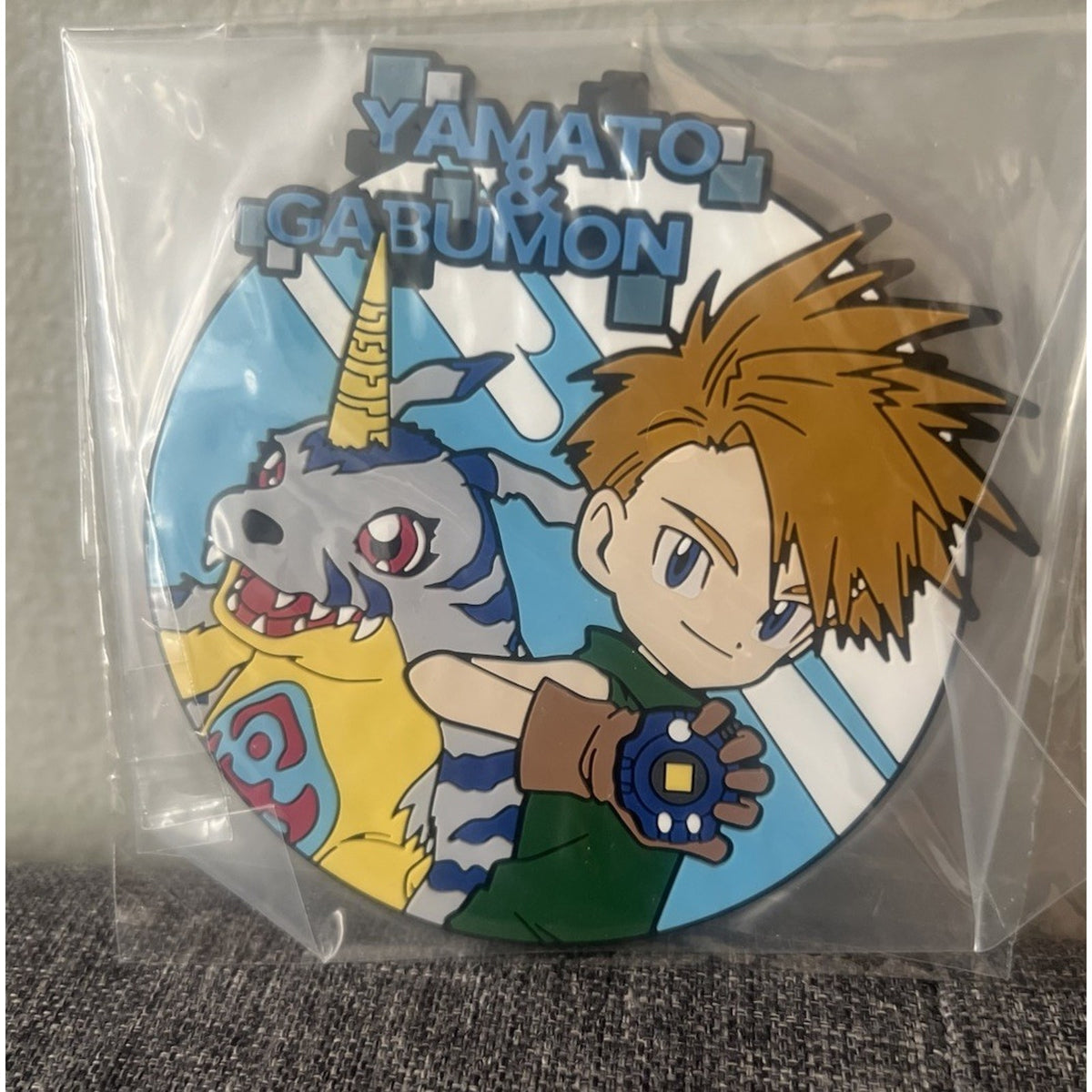 Digimon Yamato & Gabumon Rubber Coaster Charm Ichiban Kuji