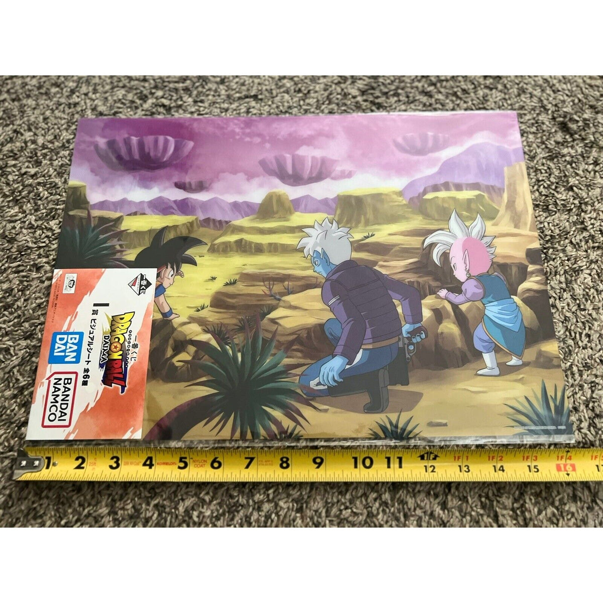 Dragon Ball Z Diama Kid Goku & Kid Shin Ichiban Kuji Clear Poster Bandai 16X11f