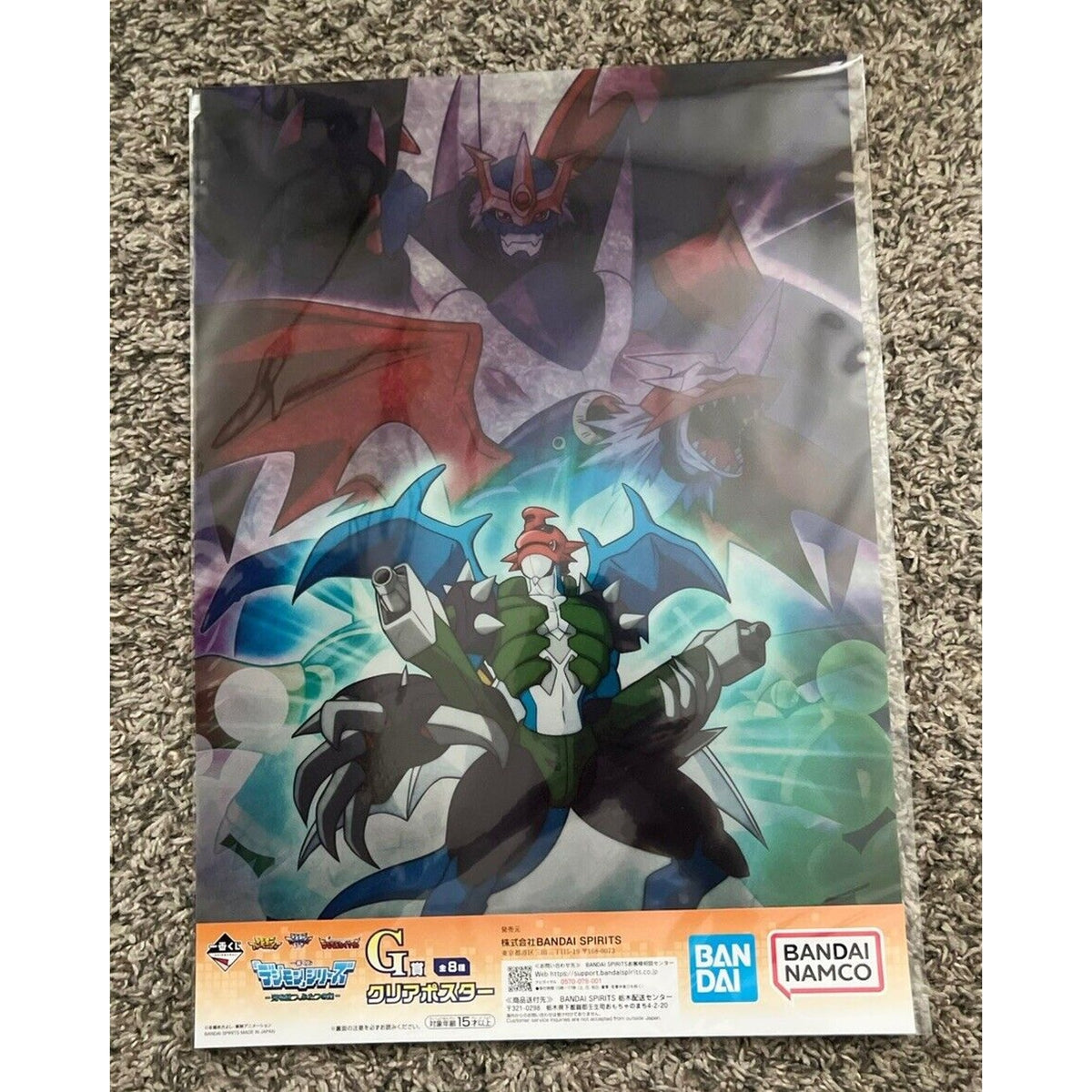 Digimon Ichiban Kuji G Prize Paildramon Clear Poster 16X11