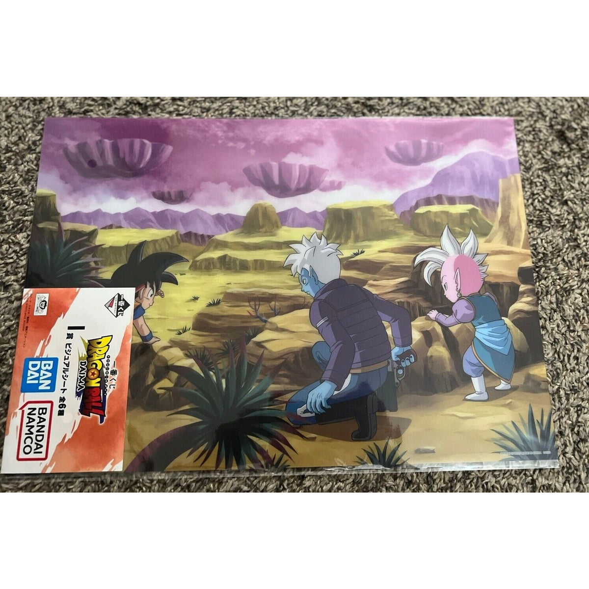Dragon Ball Z Diama Kid Goku & Kid Shin Ichiban Kuji Clear Poster Bandai 16X11f