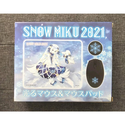 Snow Hatsune Miku Vocaloid 2021 Illuminated Mouse And Mousepad