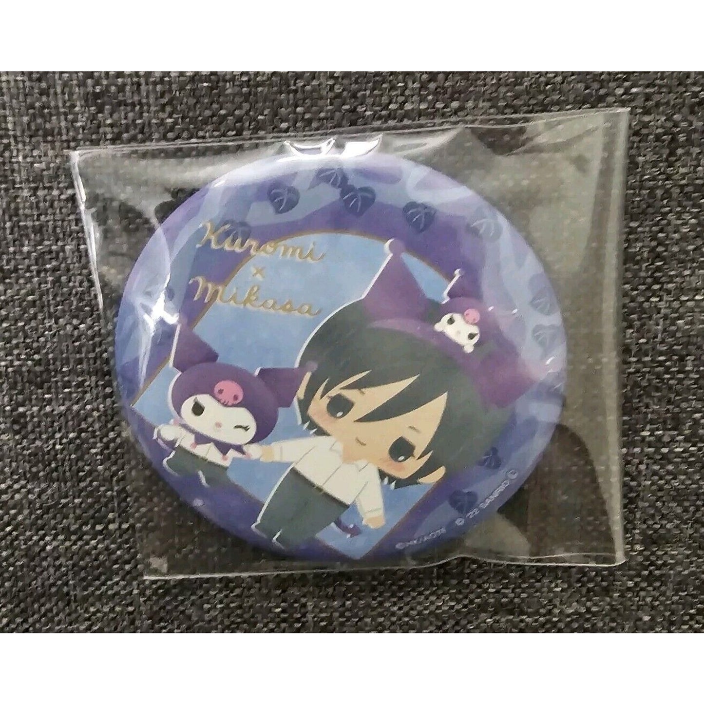 Attack On Titan X Sanrio Collab Mikasa Ackerman Kuromi Can Badge Pin