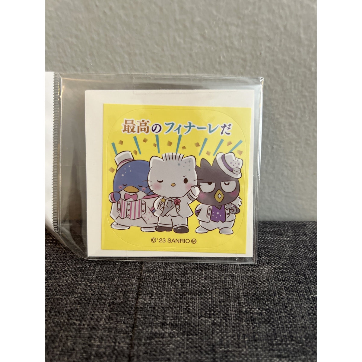 Sanrio I Want To Be A Fan! Die Cut Sticker Tuxedo Sam Bad Badtz Maru