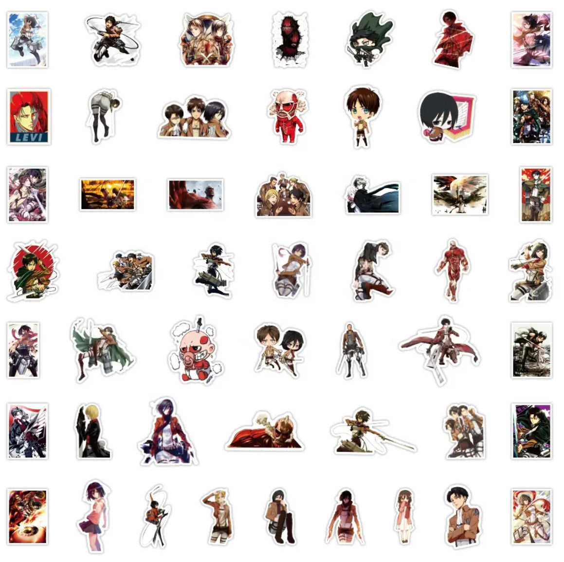 Attack On Titan Anime 50 Piece Sticker Set