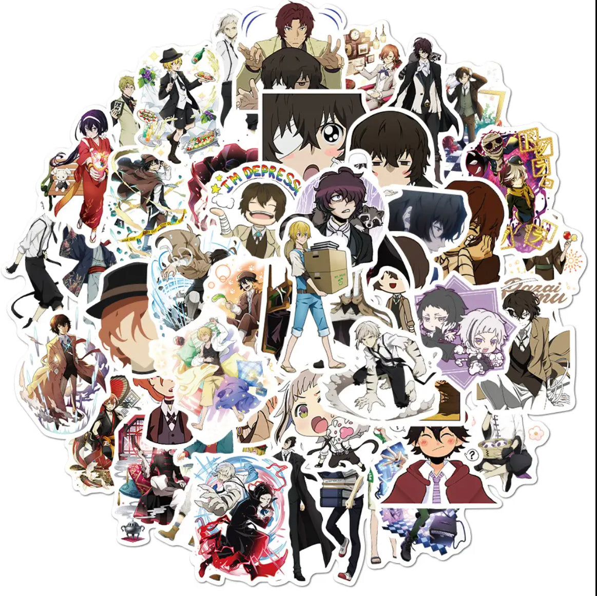 Bungo Stray Dog Anime 50 Piece Sticker Set