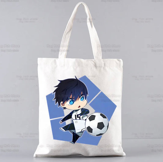 Blue Lock Yoichi Isagi Chibi Canvas Tote Bag