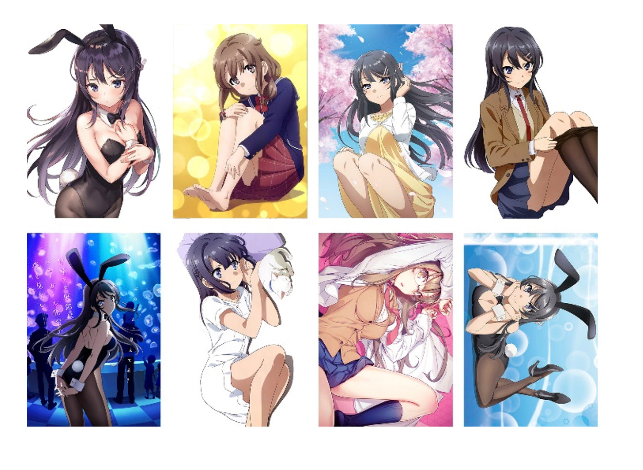 Rascal Does Not Dream Bunny Girl Senpai Anime 8 Piece Poster Set