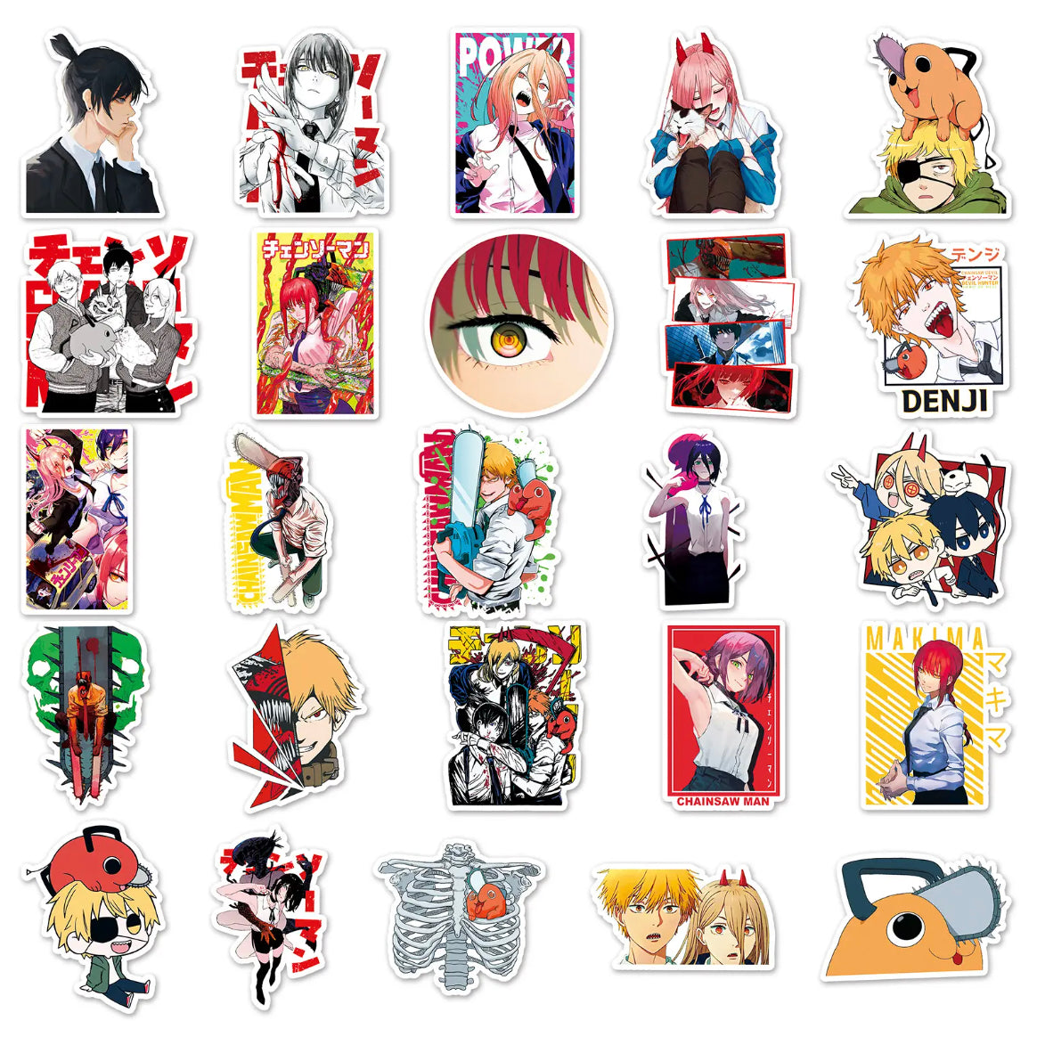 Chainsaw Man Anime 50 Piece Sticker Set