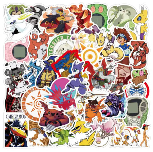 Digimon Anime 50 Piece Sticker Set