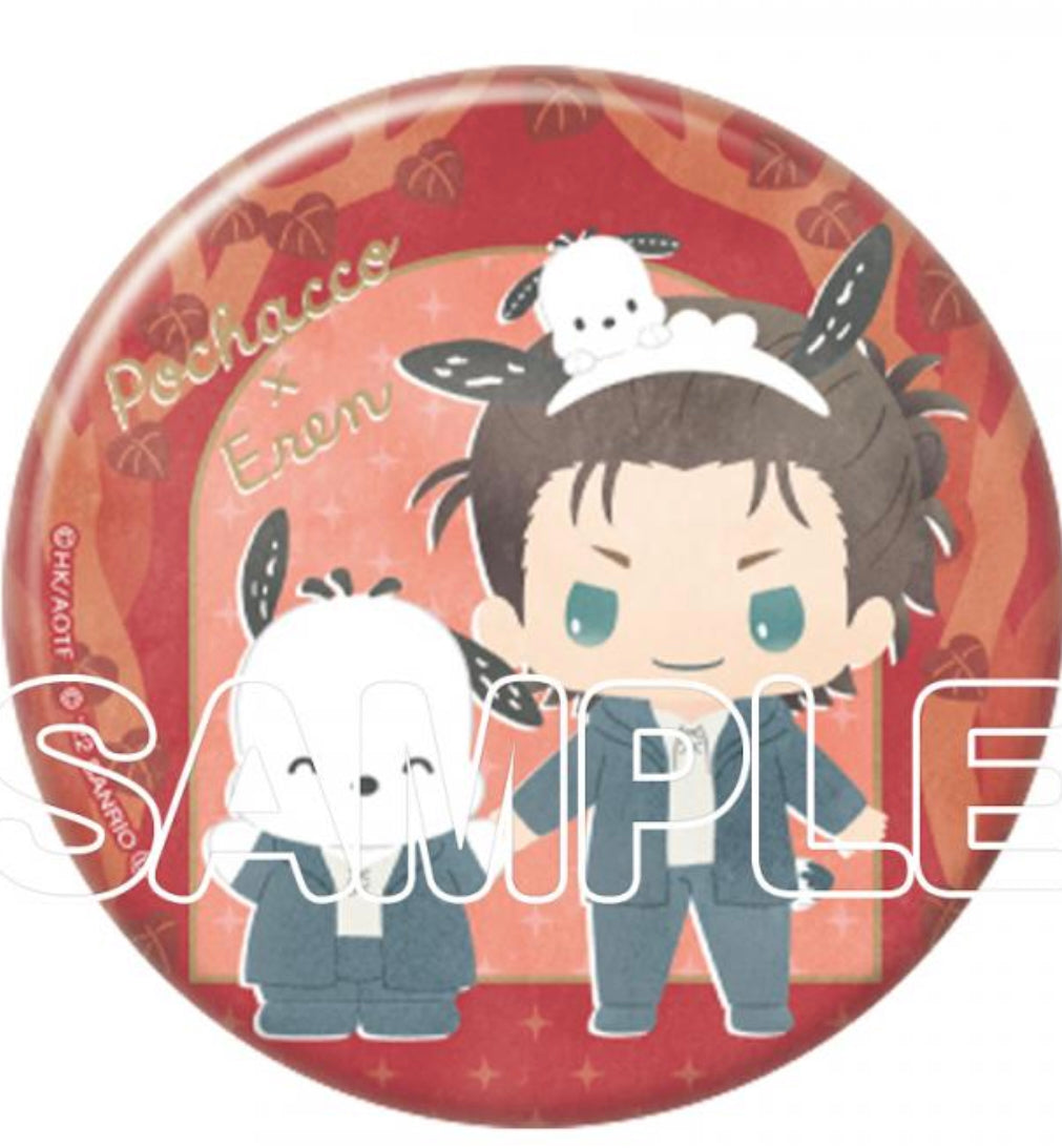 Attack On Titan X Sanrio Collab Eren Yeager Pochacco Can Padge Pin