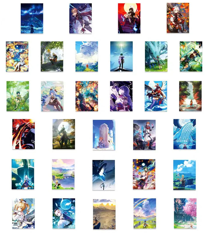 Genshin Impact Anime 50 Piece Sticker Set