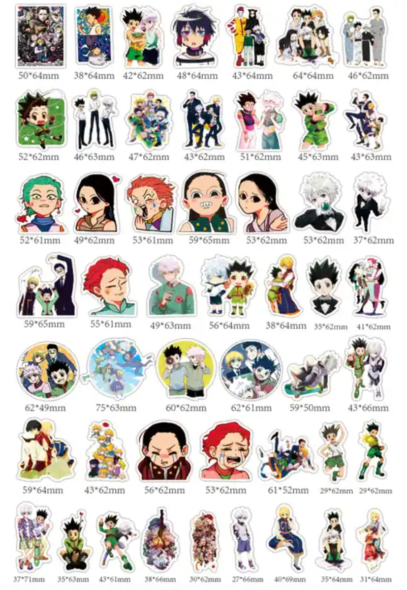 Hunter X Hunter Anime 50 Piece Sticker Set