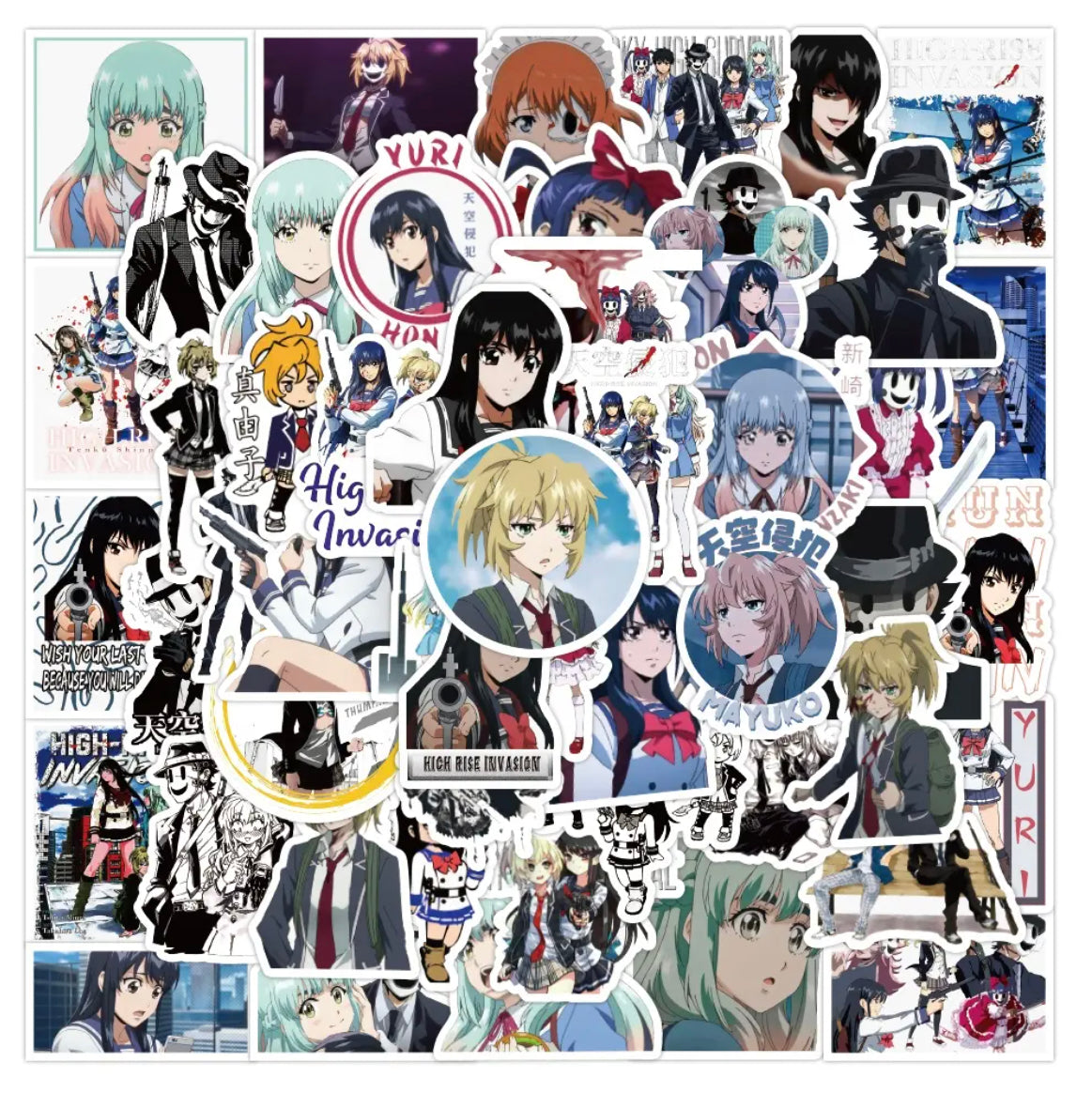 High Rise Invasion Anime 50 Piece Sticker Set