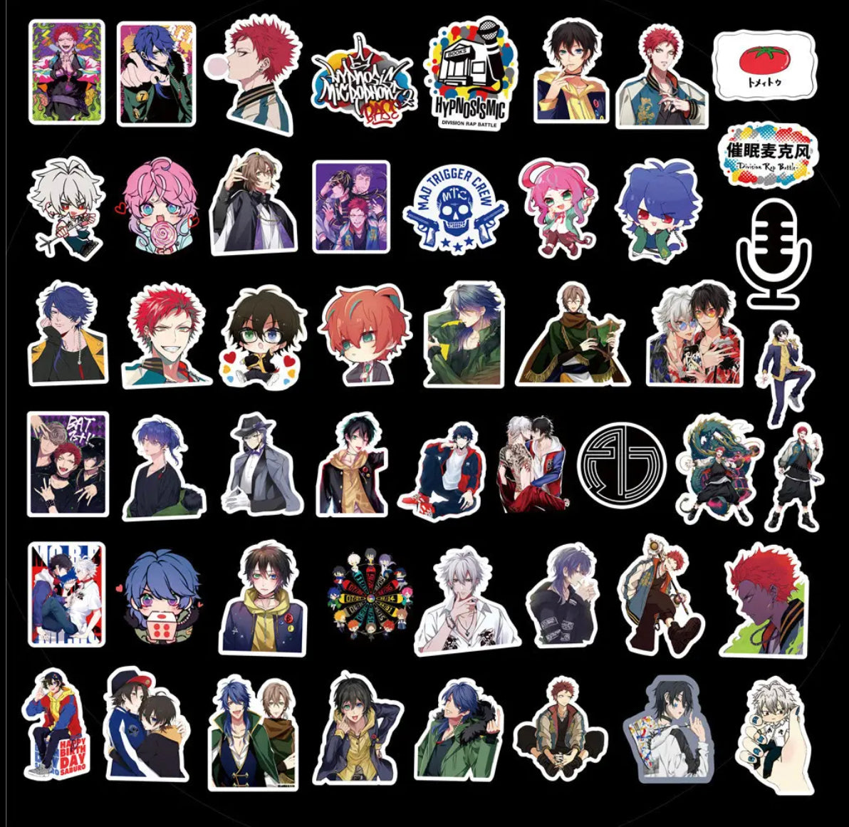 Hypnosis Mic Anime 50 Piece Sticker Set