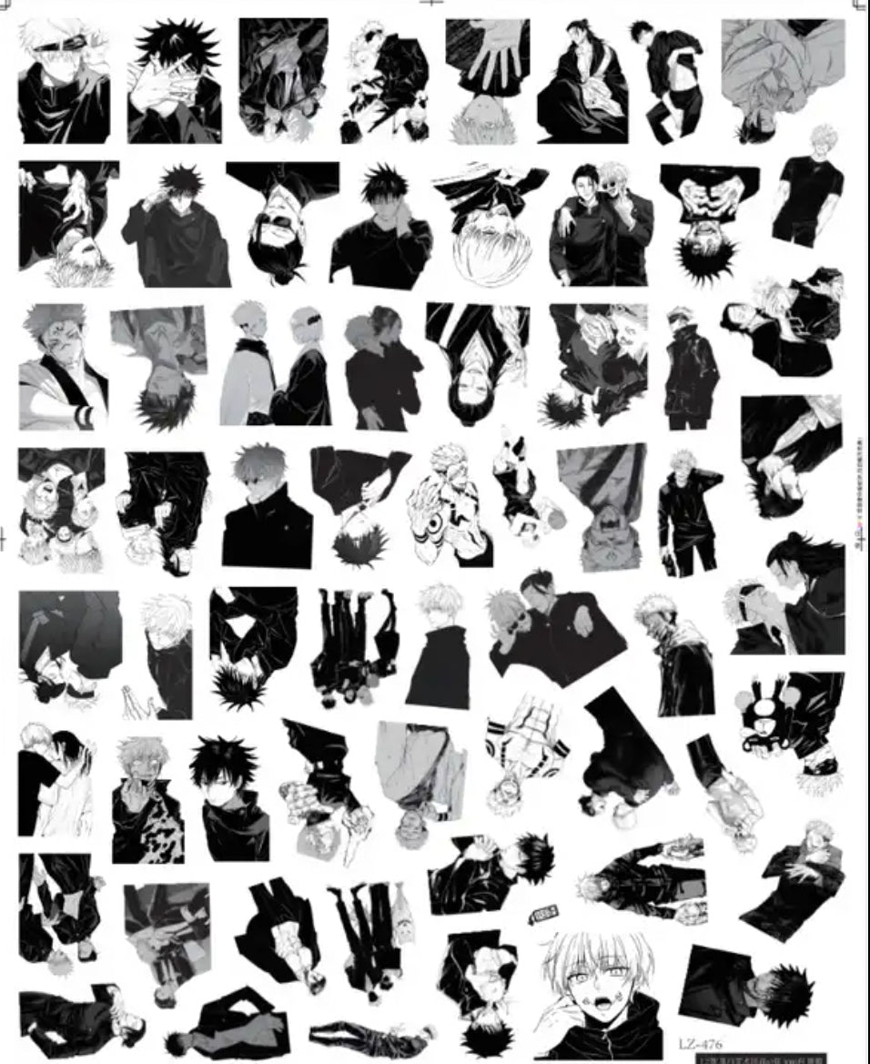 Jujutsu Kaisen Anime 60 Piece Black&White Sticker Set