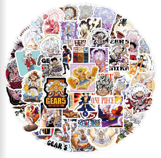 One Piece Luffy Gear 50 Piece Sticker Set