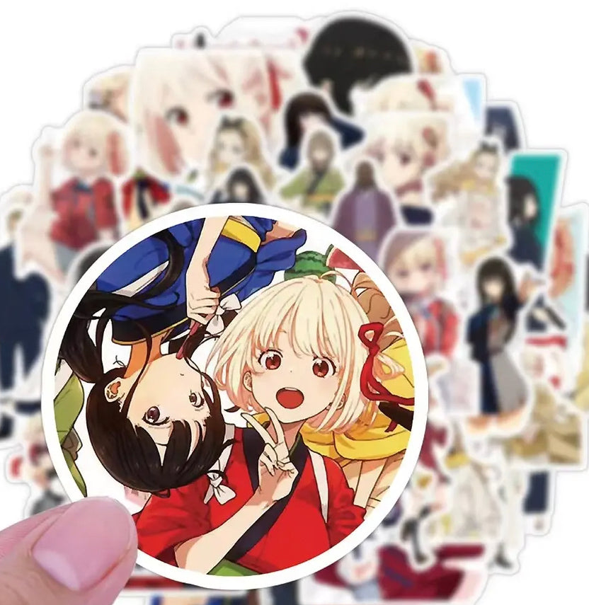 Lycoris Recoil Anime 50 Piece Sticker Set