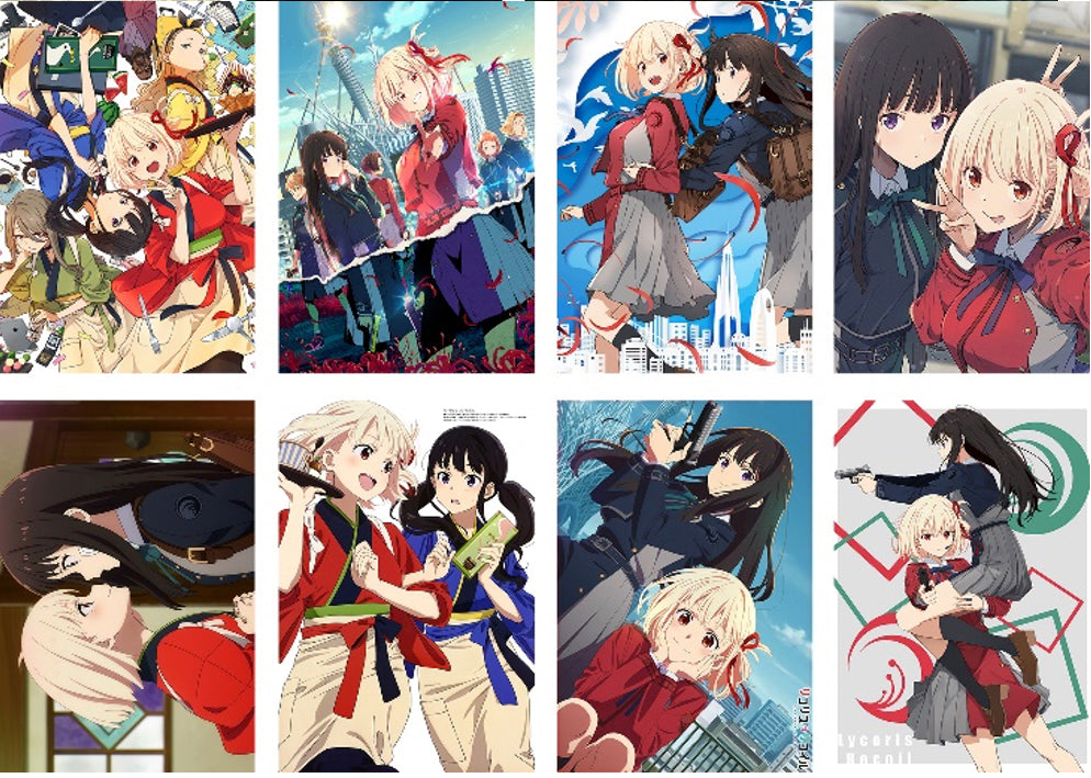 Lycoris Recoil Anime 8 Piece Poster Set