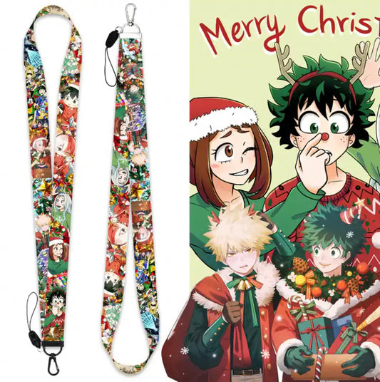 My Hero Academia Christmas Anime Lanyard Keychain