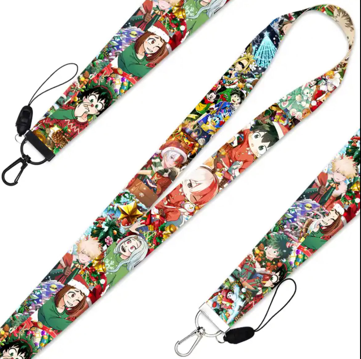 My Hero Academia Christmas Anime Lanyard Keychain