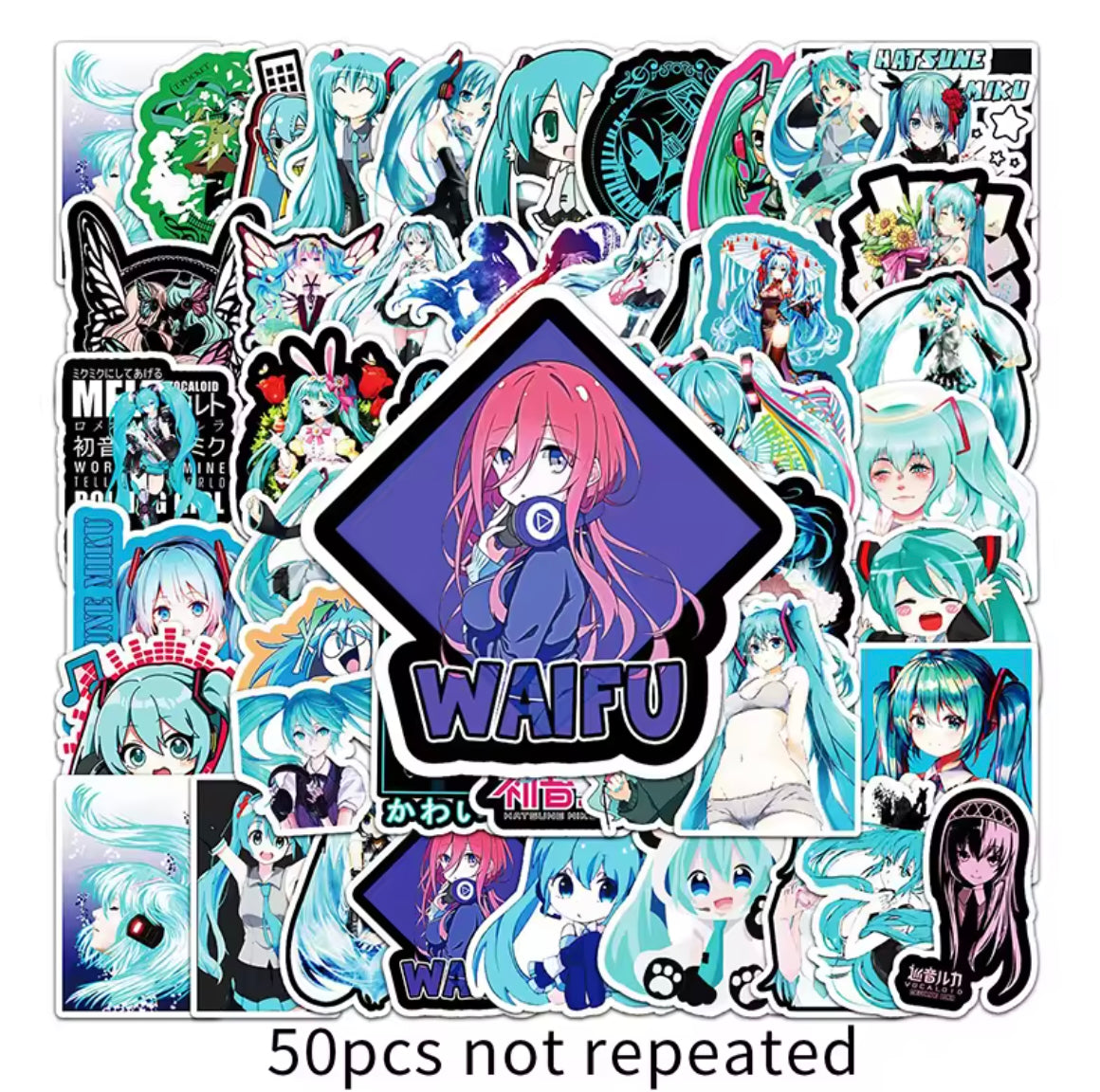 Hatsune Miku Vocaloid Anime 50 Piece Sticker Set