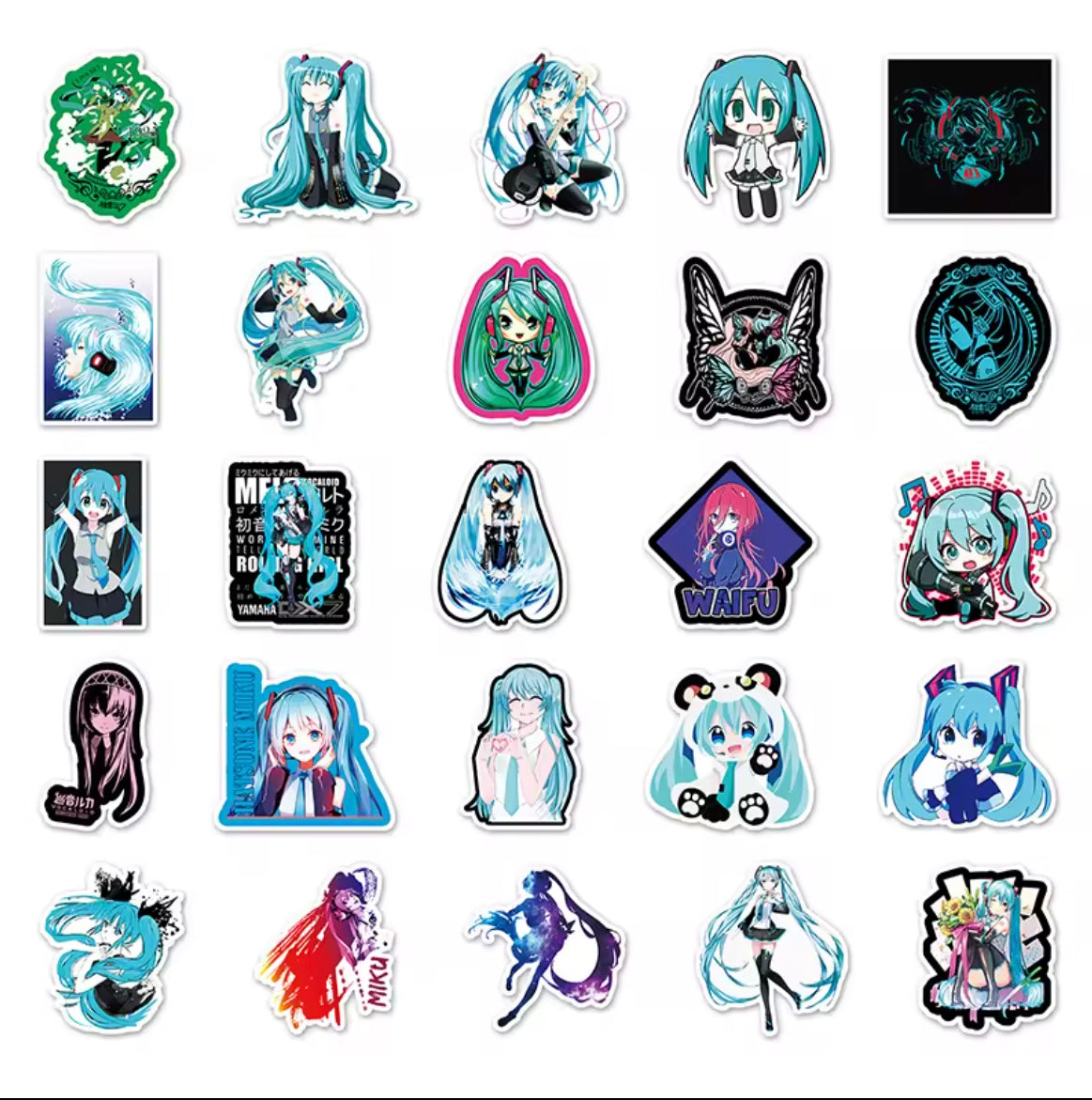 Hatsune Miku Vocaloid Anime 50 Piece Sticker Set