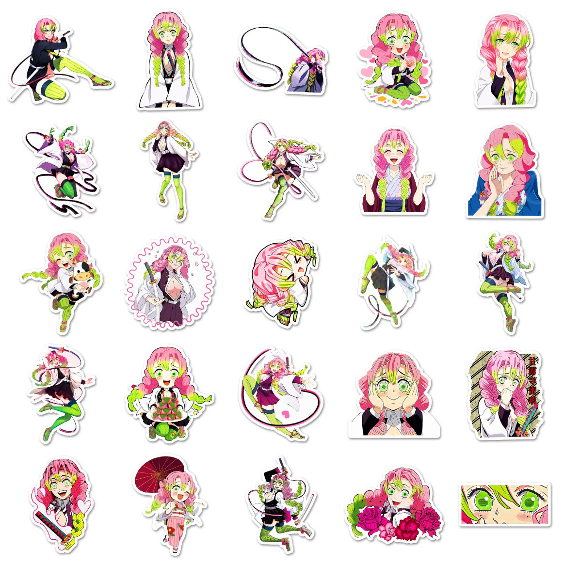 Demon Slayer Mitsuri Anime 50 Piece Sticker Set