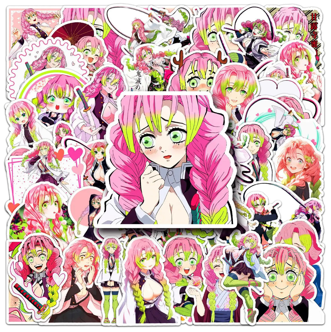 Demon Slayer Mitsuri Anime 50 Piece Sticker Set