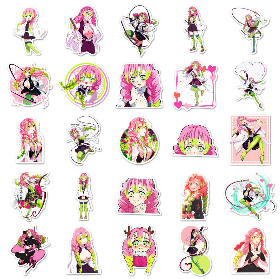 Demon Slayer Mitsuri Anime 50 Piece Sticker Set