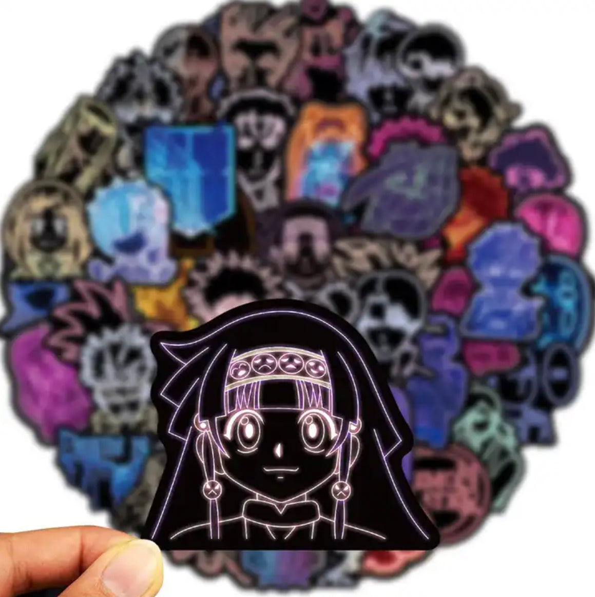 Mixed Anime Neon Light 50 Piece Sticker Set