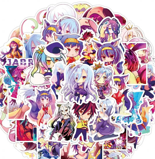 No Game No Life Anime 50 Piece Sticker Set