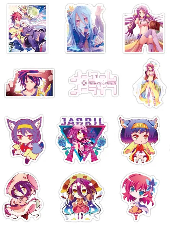 No Game No Life Anime 50 Piece Sticker Set