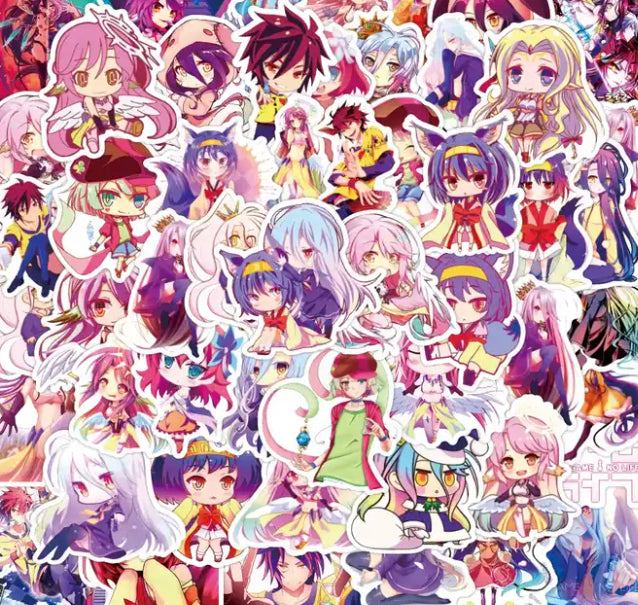 No Game No Life Anime 50 Piece Sticker Set