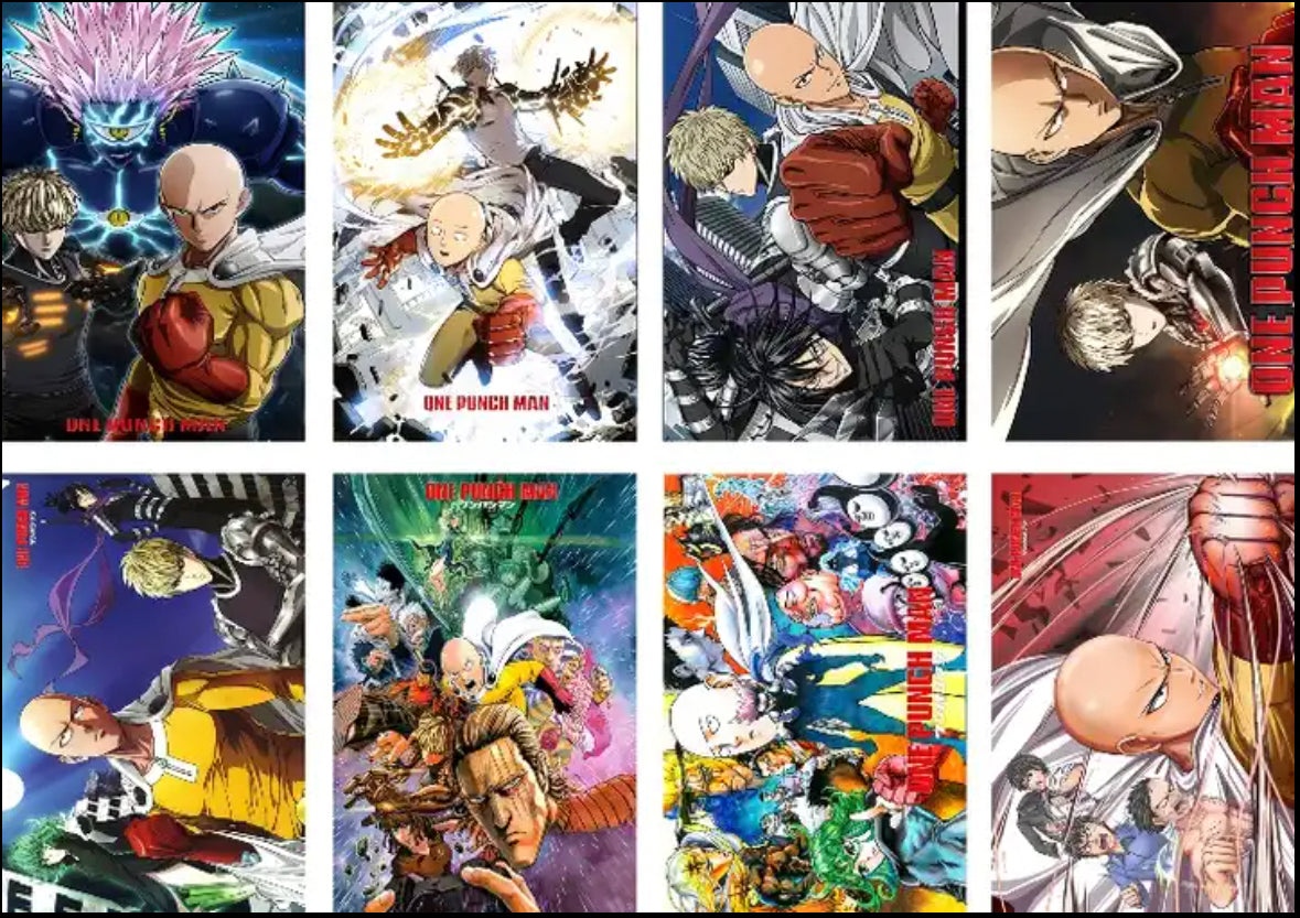 One Punch Man Anime 8 Piece Posters Set