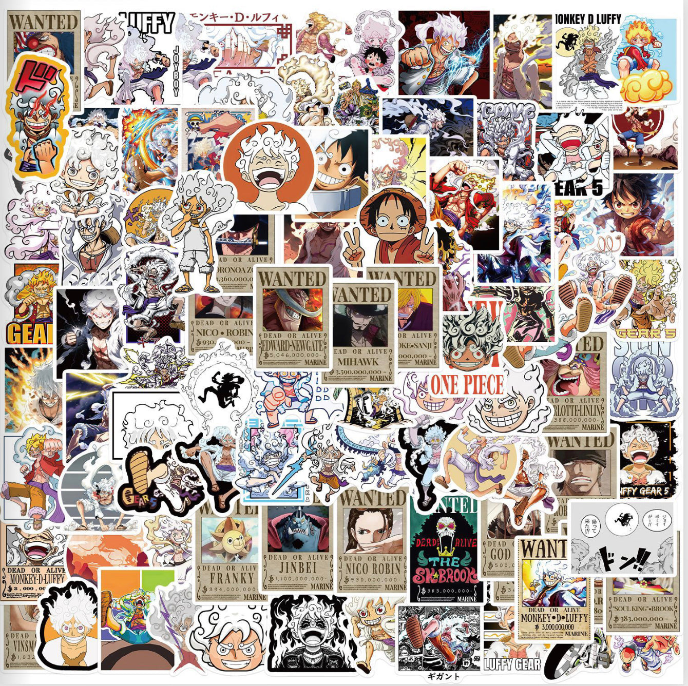 One Piece Anime 100 Piece Sticker Set