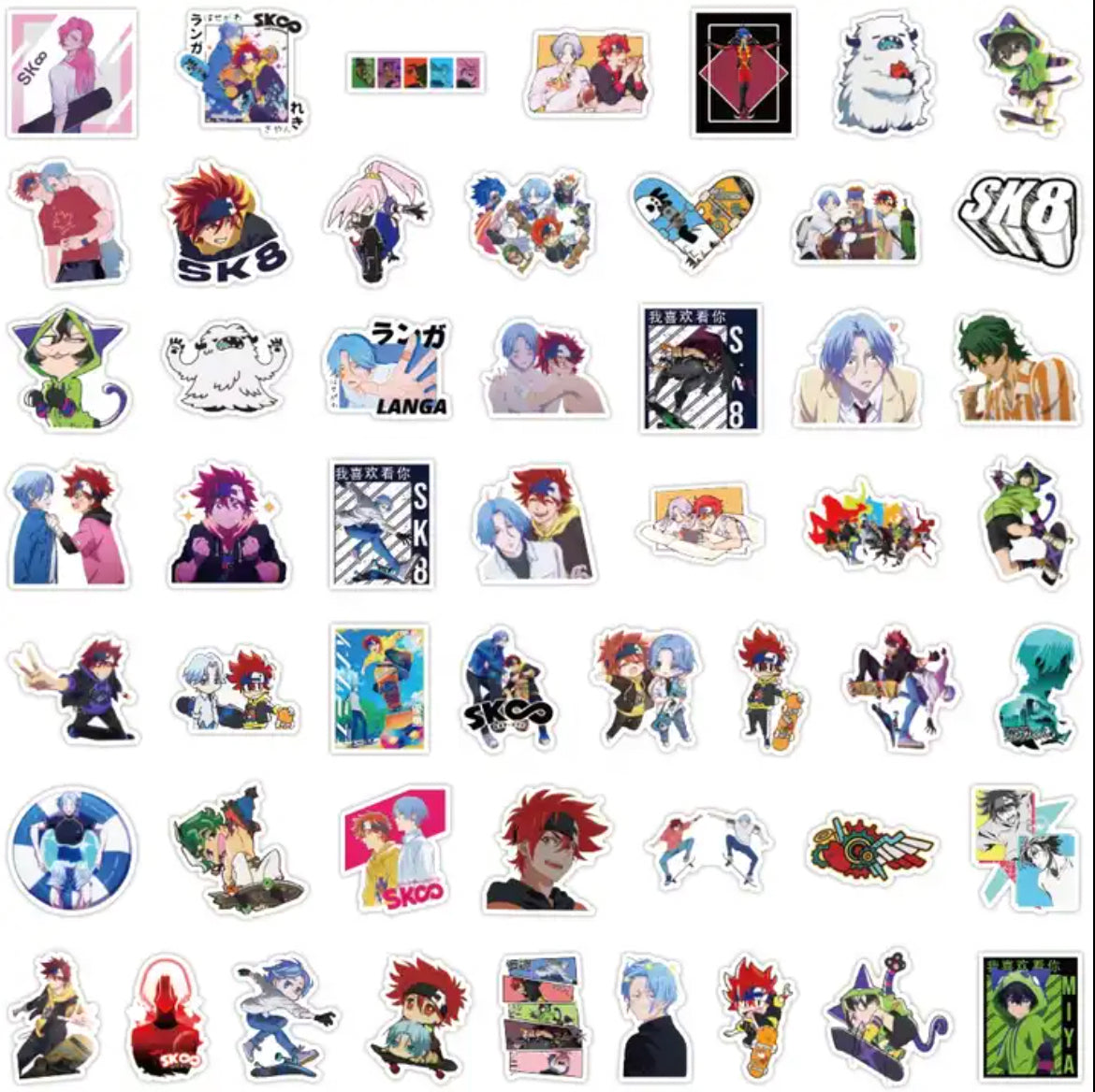 SK8 The Infinity Anime 50 Piece Sticker Set