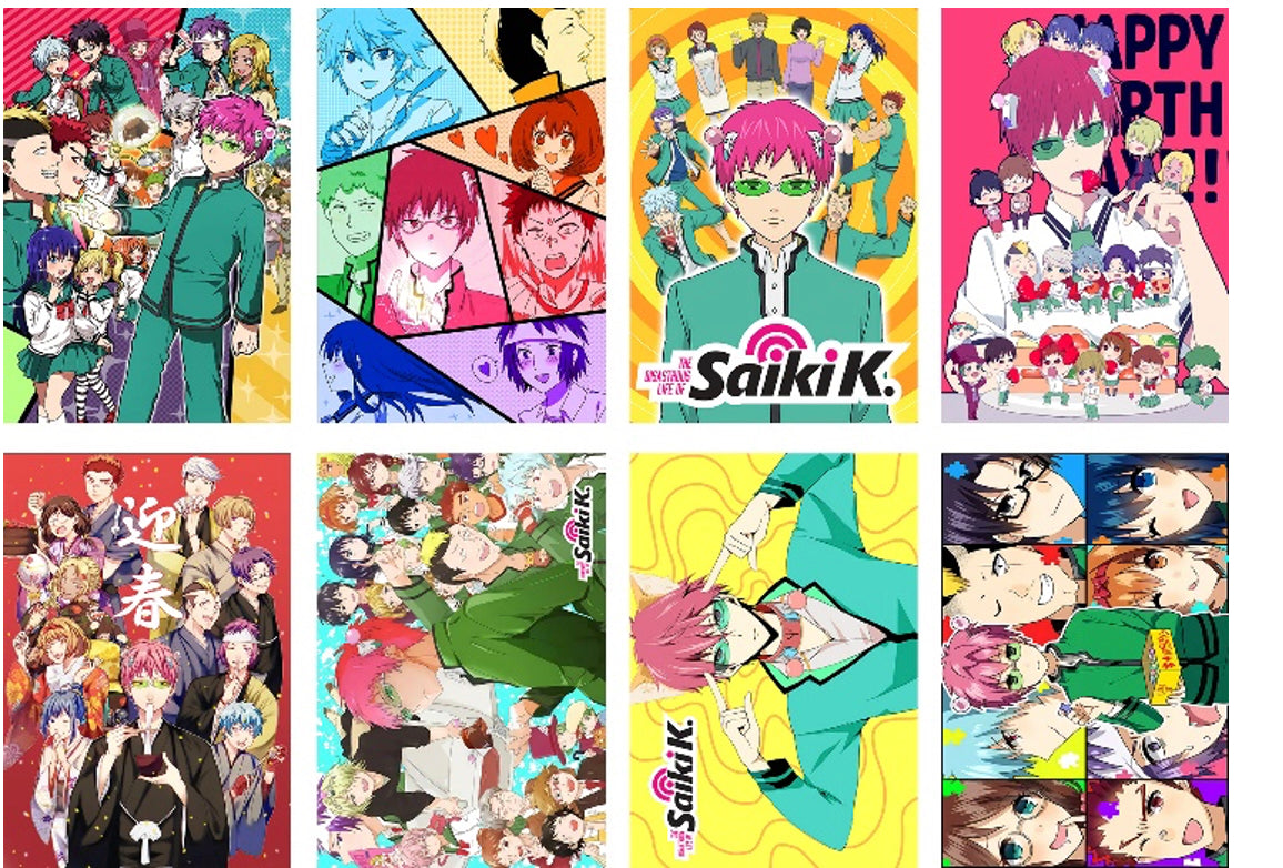 Saiki K Anime 8 Piece Poster Set